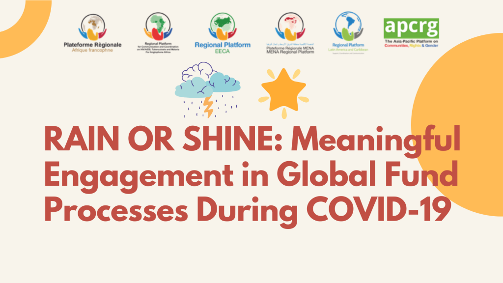 Preview image for Join the Global Civil Society and Community Roundtable “RAIN OR SHINE: Meaningful Engagement in Global Fund Processes During COVID-19”