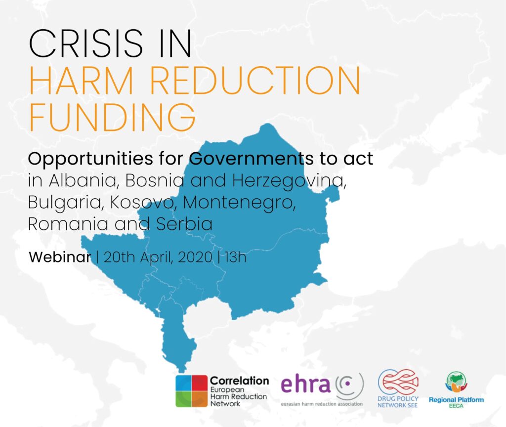 Preview image for 20.04. – Webinar “Crisis in Harm Reduction Funding. Opportunities for Governments to act in South-Eastern Europe and the Balkans”