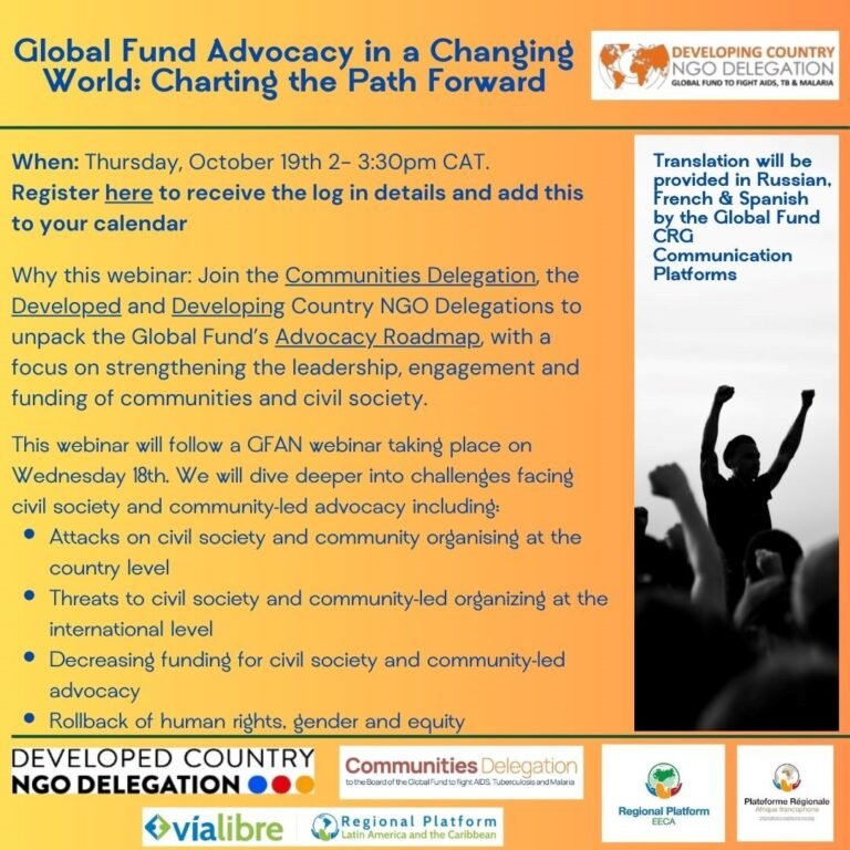 Preview image for 19.10. Webinar – Global Fund Advocacy in a Changing World: Charting the Path Forward